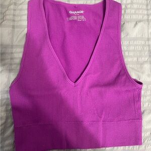 purple plunge garage crop top